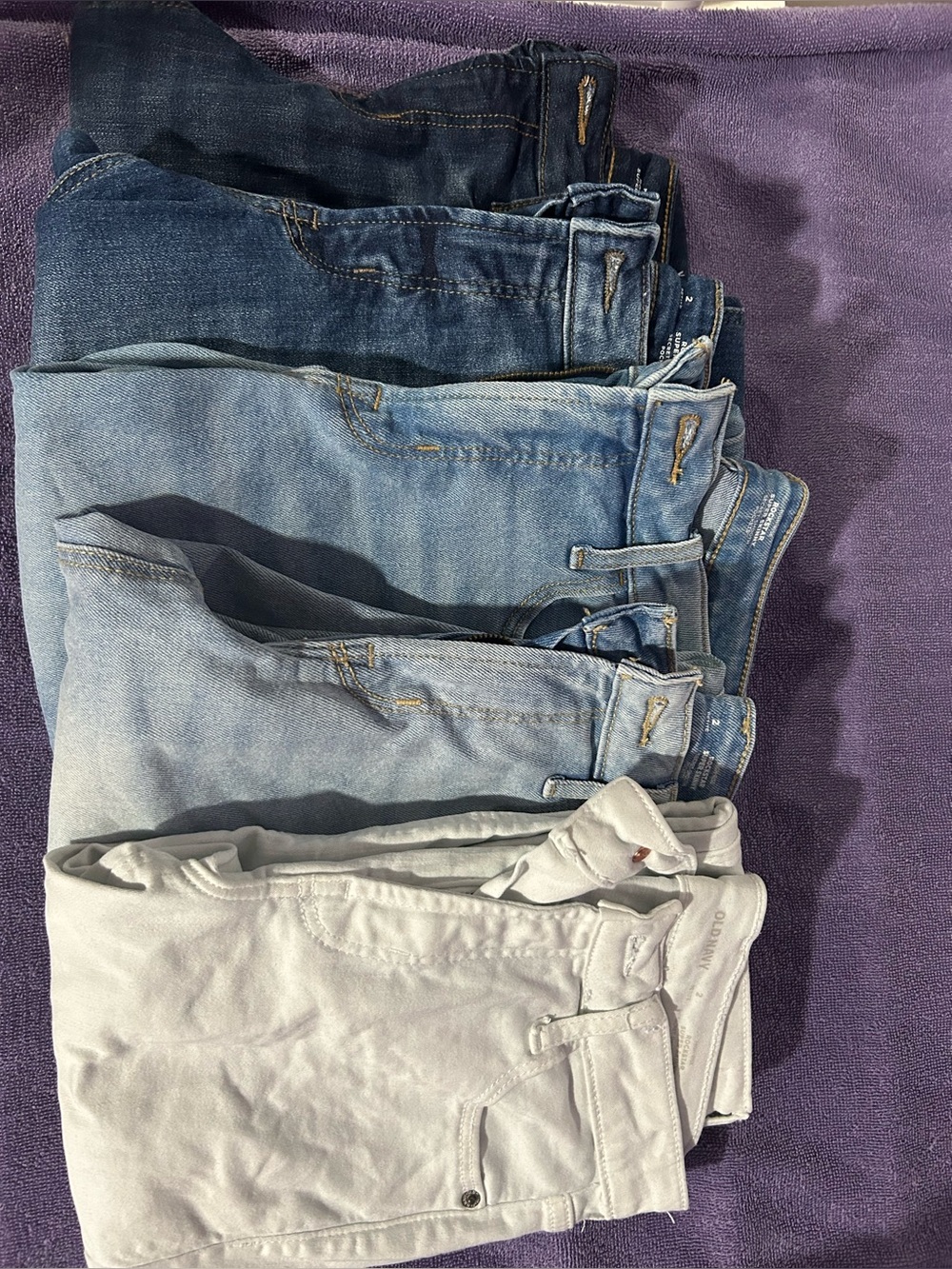 Lot of 5 Old Navy High Rise Rockstar Skinny Jeans Size 2P Blue White